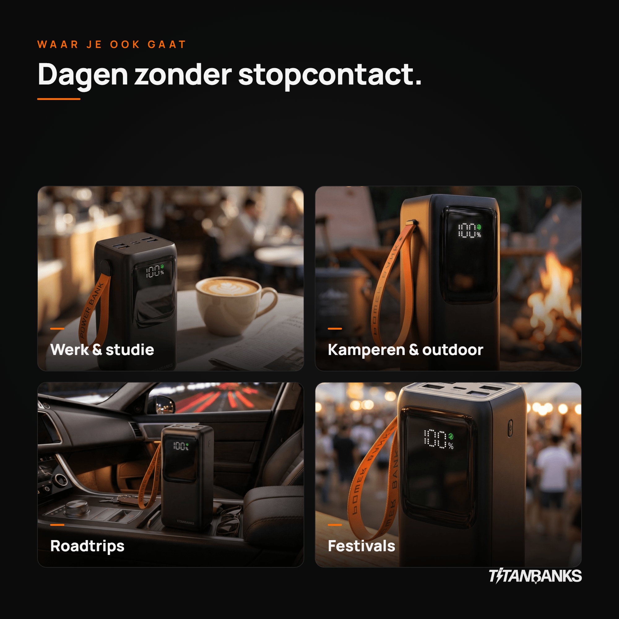 Titan X in gebruik bij werk, kamperen, roadtrips en festivals